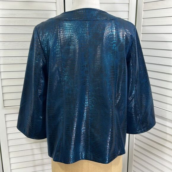 Susan Graver Jacket Size Large Embossed Faux Croc NWOT - Picture 8 of 12